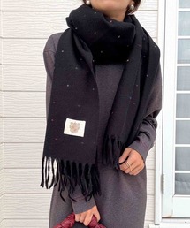 Y's ドット柄ストール グレー・ブラック Q ストール マフラー カラフルドットストール レディース : ZOZOTOWN