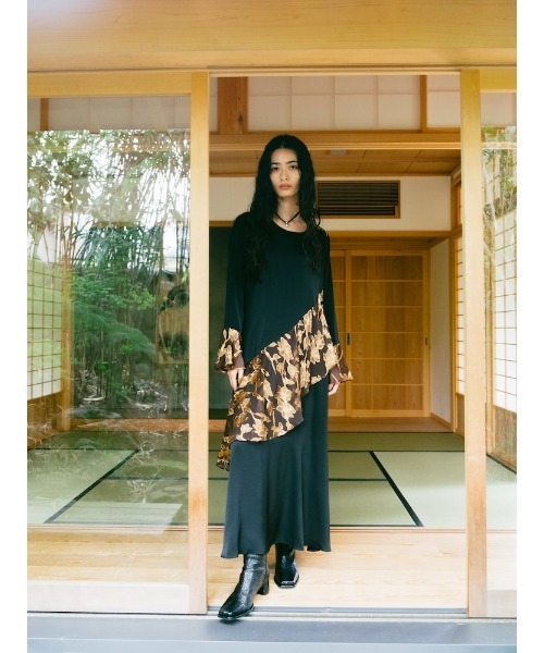 スーツ・フォーマル・ドレス sahara Sheer Jacquard Docking Dress sahara（サハラ） ワンピース Sheer Jacquard Flare Docking Dress