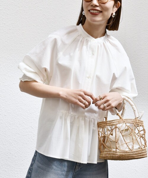 「SHIPS any」 長袖ブラウス ONE SIZE ナチュラル レディース SHIPS any 「SHIPS any」 長袖ブラウス ONE SIZE ナチュラル