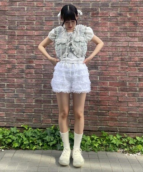 candystripper ベスト Candy Stripper ベスト ジレ LACE FRILL POCKET レディース