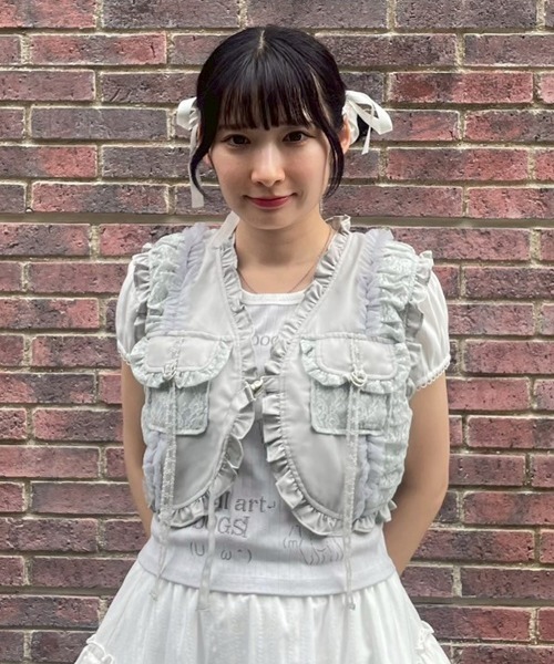 ベスト ジレ LACE FRILL POCKET ベスト レディース | Candy Stripper | 05