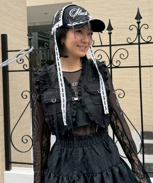 candystripper ベスト Candy Stripper ベスト ジレ LACE FRILL POCKET レディース