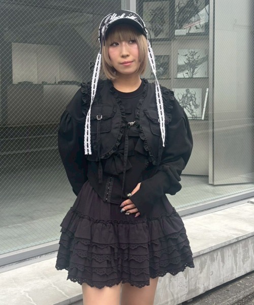 candystripper ベスト Candy Stripper ベスト ジレ LACE FRILL POCKET レディース