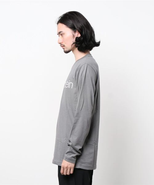 「Calvin Klein」 長袖Tシャツ M ダークグレー メンズ