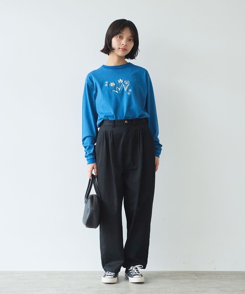 bulle de savon（ビュルデサボン） tシャツ クロッカス アップリケ