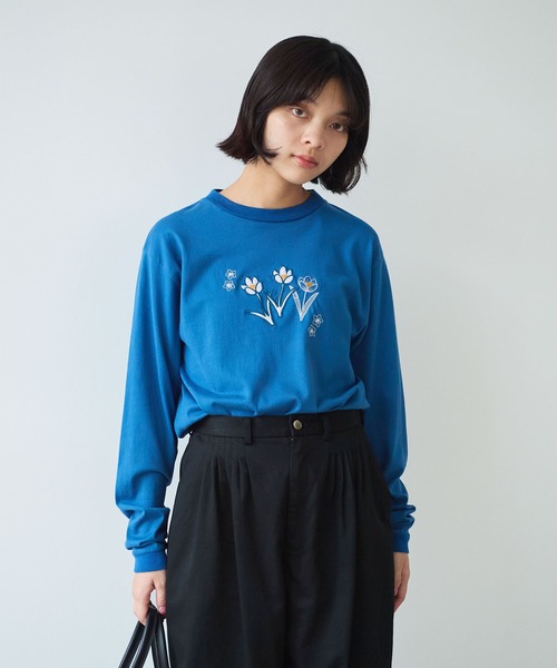 週末値下げ☆ビュルデサボン☆トップス bulle de savon（ビュルデサボン） tシャツ クロッカス アップリケ