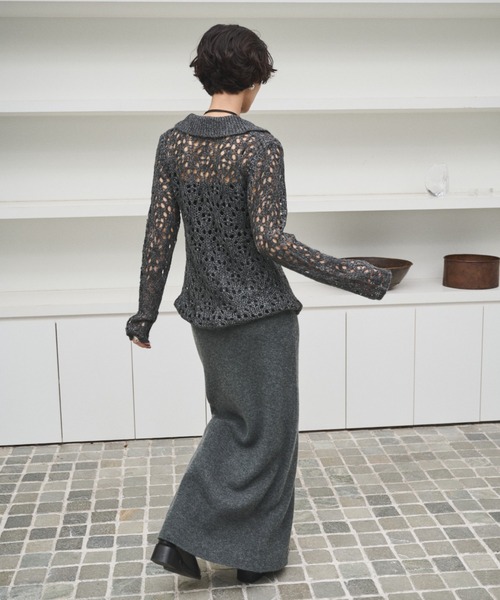 AIC. スカート 2WAYアルパカタッチニットロングスカート/ワンピース