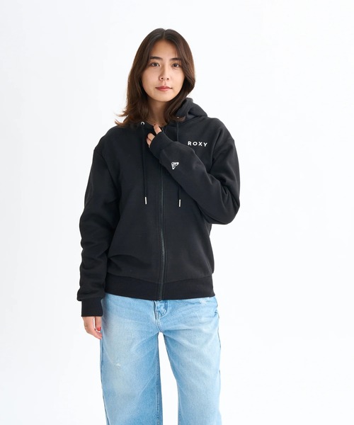未使用 ROXY パーカー レディース サイズM フリース ロキシー ROXY（ロキシー） パーカー HISTORICAL LOGO ZIP /ロキシーロゴバック