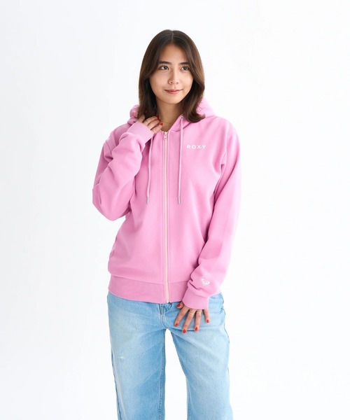 未使用 ROXY パーカー レディース サイズM フリース ロキシー ROXY（ロキシー） パーカー HISTORICAL LOGO ZIP /ロキシーロゴバック