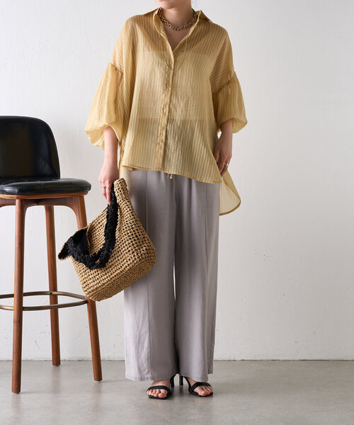 「Jena espace merveilleux」 イージーパンツ 2 チャコールグレー レディース_画像2