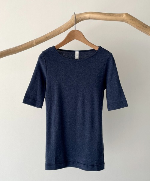 「CANAL JEAN」 「harmonie」半袖カットソー ONE SIZE ネイビー レディース_画像9