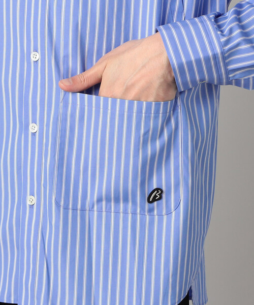 ベータ・メン（BMEN）/ストライプビッグポケット シャツ β MEN（ベータ・メン） シャツ ストライプビッグポケット シャツ