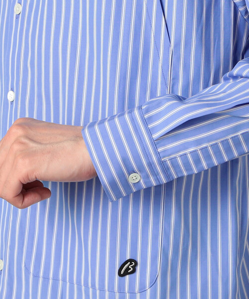 β MEN（ベータ・メン） シャツ ストライプビッグポケット シャツ