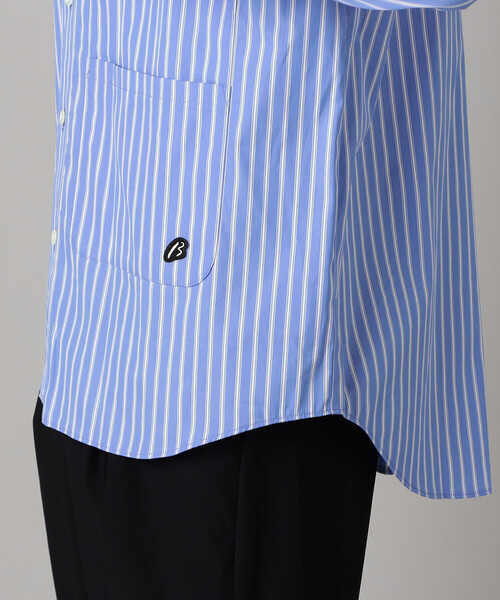 β MEN（ベータ・メン） シャツ ストライプビッグポケット シャツ