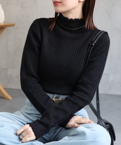 未使用に近い　エムズグレイシー 上質毛100% ハイネックニット　セーター 未使用に近い エムズグレイシー 上質毛100% ハイネックニット セーター