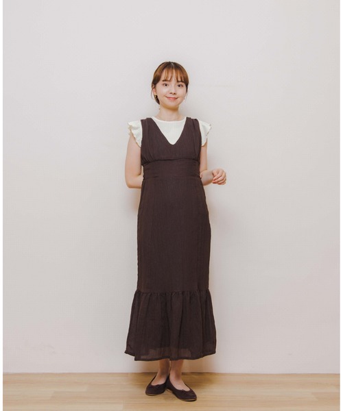 「flower」 ノースリーブワンピース FREE グリーン レディース_画像5