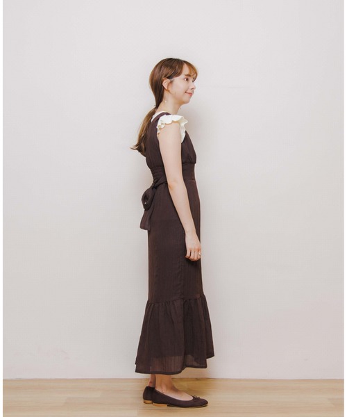 「flower」 ノースリーブワンピース FREE グリーン レディース_画像8