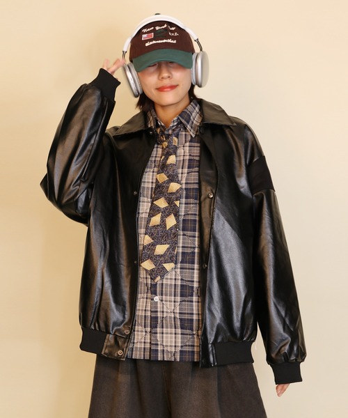 aimoha（アイモハ） 革ジャン ライダース フェイクレザー ジャケット