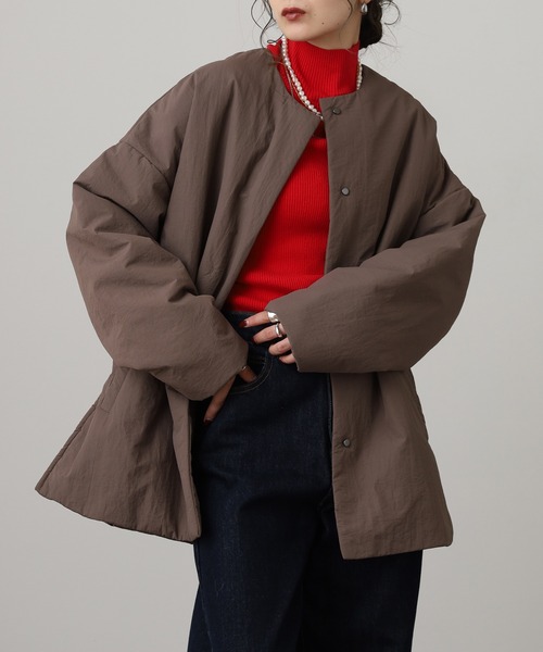 OMNES（オムネス） ノーカラーコート コート 撥水加工ステッチレス