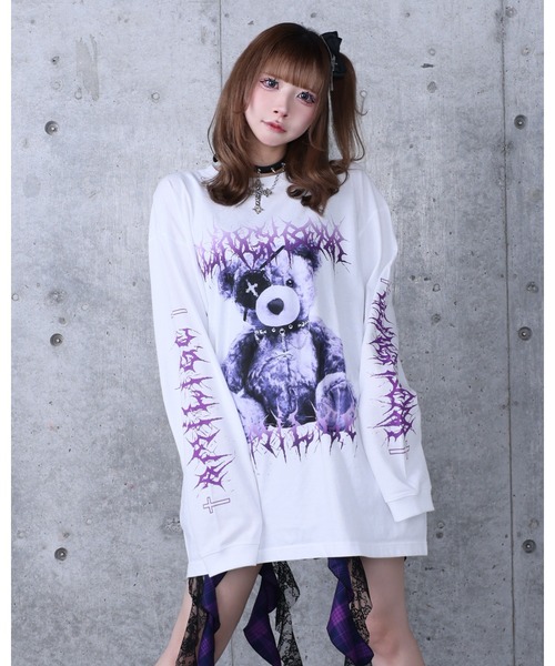 Amilige（アミリージュ） tシャツ Toxic TeddyプリントロングTシャツ