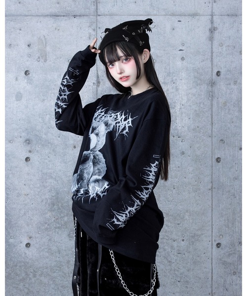 Amilige（アミリージュ） tシャツ Toxic TeddyプリントロングTシャツ