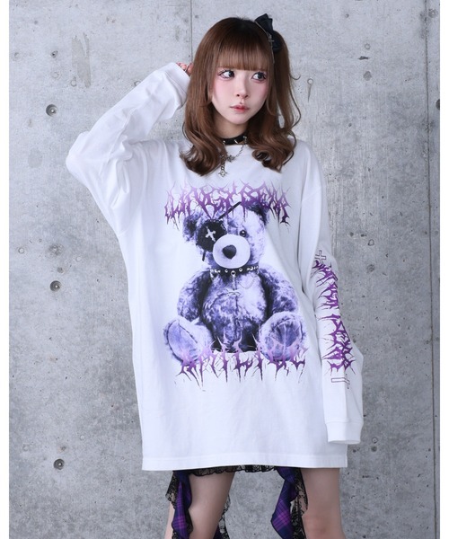 Amilige（アミリージュ） tシャツ Toxic TeddyプリントロングTシャツ