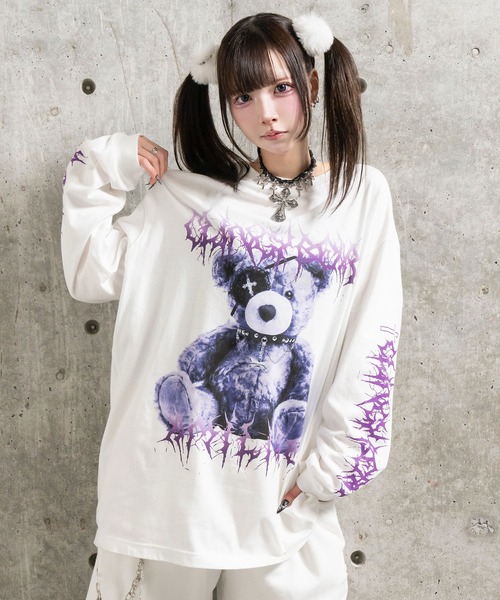 Amilige（アミリージュ） tシャツ Toxic TeddyプリントロングTシャツ