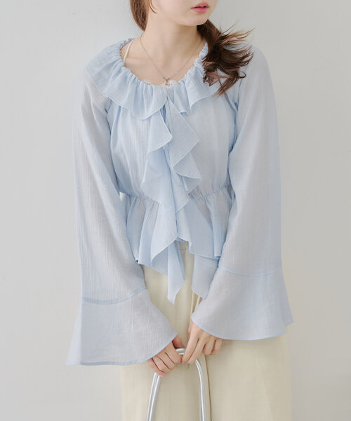 「continuer de NICE CLAUP」 長袖ブラウス FREE サックスブルー レディース_画像8