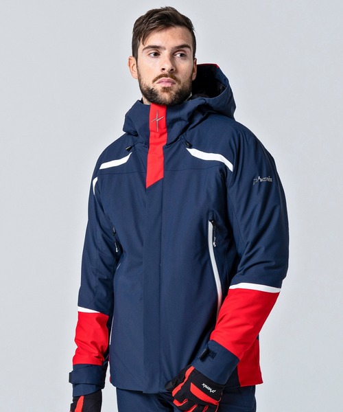 近年モデル Phenix フェニックス スキーウェア メンズM 青×黒 フェニックス（PHENIX） 2Line Color Zipper Two-piece ツーライン