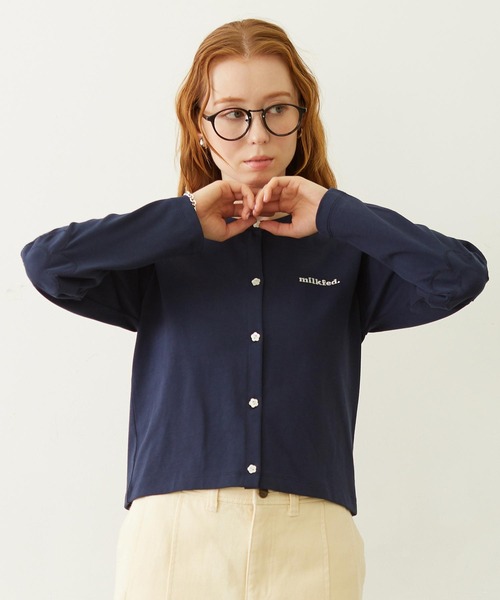 MILKFED.（ミルクフェド） カーディガン FLOWER ELBOW CARDIGAN 