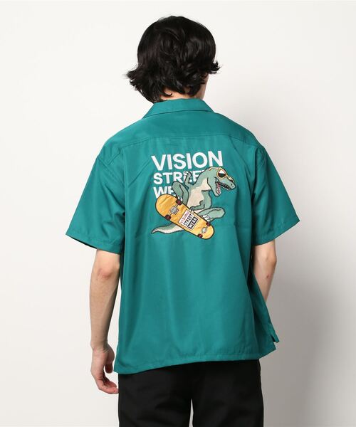 「VISION STREET WEAR」 半袖シャツ L ブラック メンズ_画像3