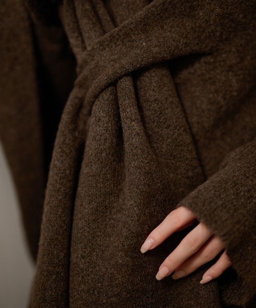 セットアップ drape poncho knit set up /ドレープポンチョニット