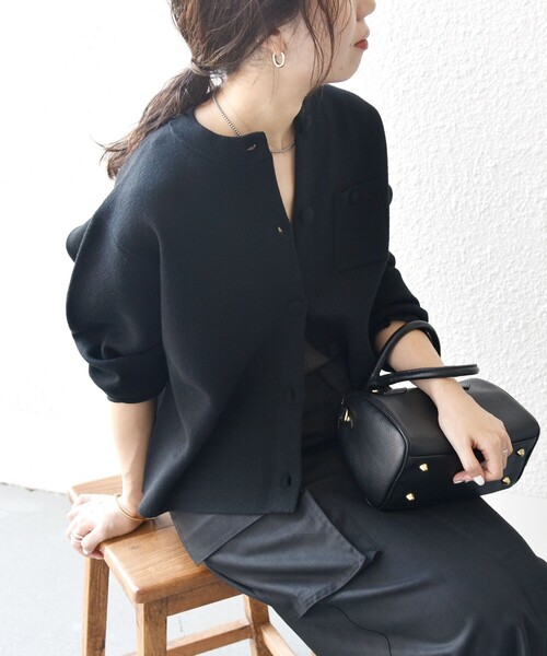 SHIPS any 「SHIPS any」 ニットカーディガン ONE SIZE ブラック