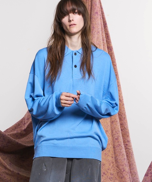 MAISON SPECIAL（メゾンスペシャル） 長袖ニット 2 ブルー メンズ