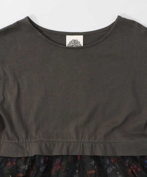 ScoLar（スカラー） ワンピース 2柄展開タック入りチュールバルーン