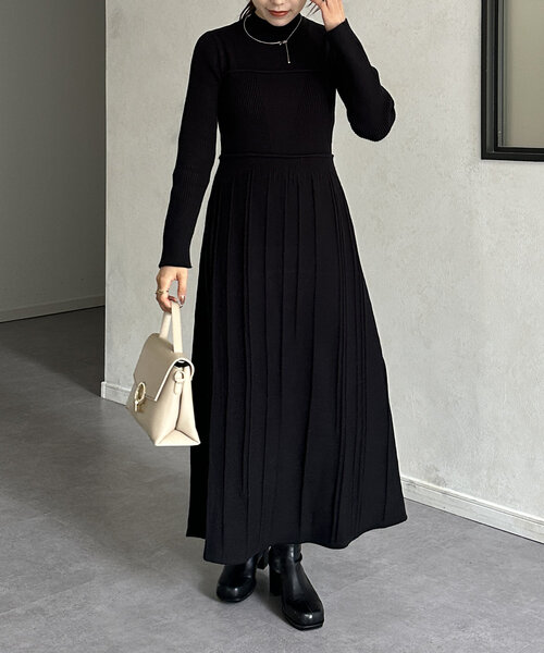 「Thevon」 ニットワンピース FREE グレイッシュベージュ レディース_画像2