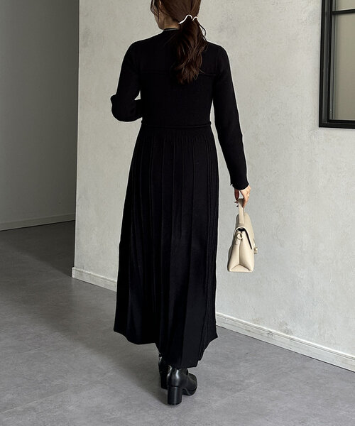 「Thevon」 ニットワンピース FREE グレイッシュベージュ レディース_画像4