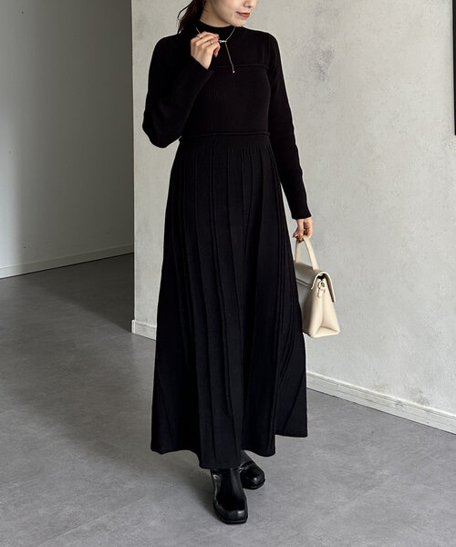 「Thevon」 ニットワンピース FREE グレイッシュベージュ レディース_画像5