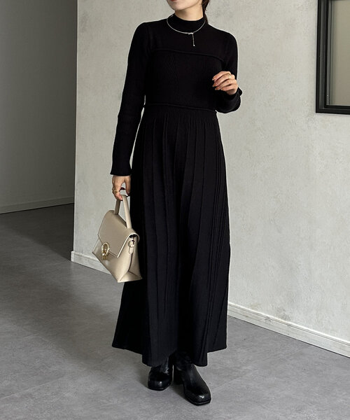 「Thevon」 ニットワンピース FREE グレイッシュベージュ レディース_画像6