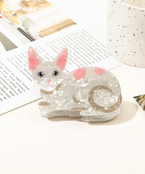 ♡1周年記念SALE♡はちねこちゃん　ヘアクリップ nico nico ヘアクリップ 「 nico nico / ニコニコ 」猫モチーフ