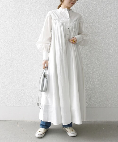 「SHIPS any」 長袖ワンピース ONE SIZE チャコールグレー レディース_画像5