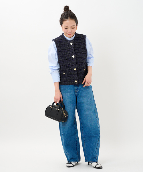 「B.C STOCK」 「Simplicite」ニットベスト FREE ピンク レディース_画像3