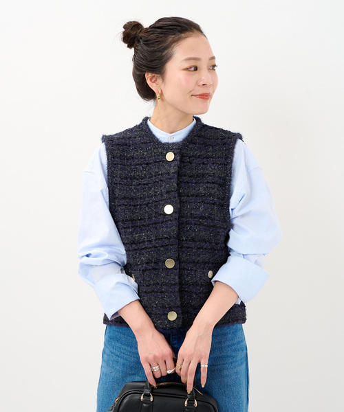 「B.C STOCK」 「Simplicite」ニットベスト FREE ピンク レディース_画像9