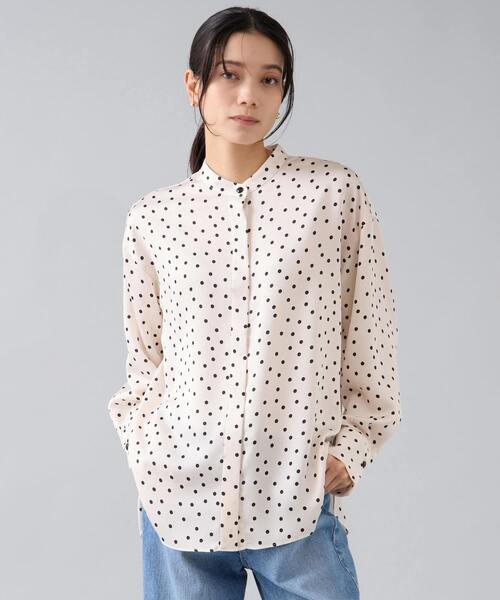 美品 Liesse リエス ドットプリント ロングスリーブ ボウタイブラウス シャツ ブラック レディース 古着 中古 USED Liesse - 美品 Liesse リエス ドットプリント ロングスリーブ ボウタイ