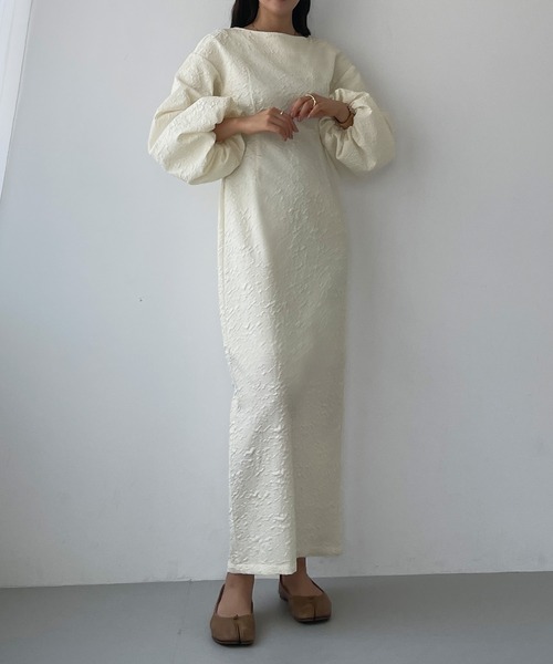 「Louere」 長袖ワンピース LARGE ベージュ レディース_画像7