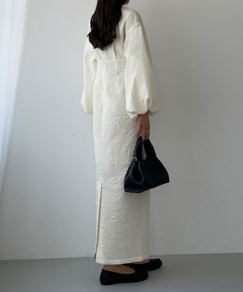 「Louere」 長袖ワンピース LARGE ベージュ レディース_画像9