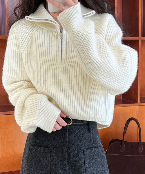 「INASTUDIOS」 「this is」長袖ニット FREE レッド レディース_画像9