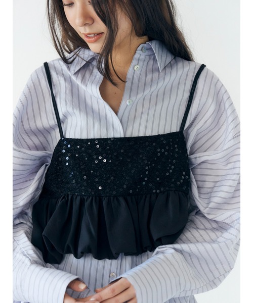 Ungridスパンコールキャミソールトップス2点セット✨1個売りOK Ungrid（アングリッド） キャミソール スパンコールバルーンビスチェ