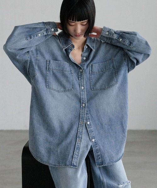 ブラウス シャツ アソートデニムＢＩＧシャツ　606472 レディース | LOWRYS FARM | 02