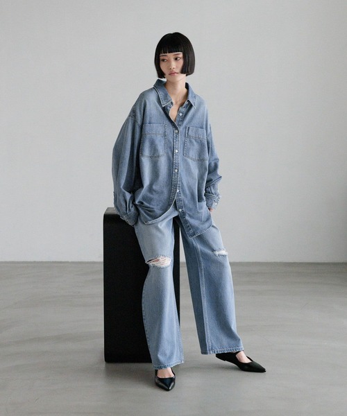 ブラウス シャツ アソートデニムＢＩＧシャツ　606472 レディース | LOWRYS FARM | 18